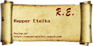 Repper Etelka névjegykártya